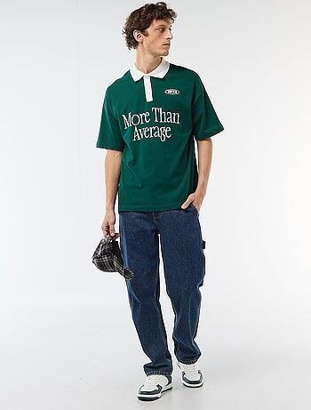 Polo estilo rugby de manga curta