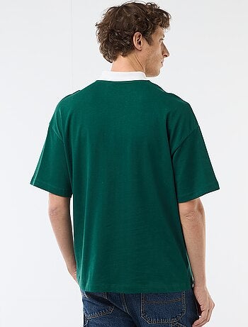 Polo estilo rugby de manga curta