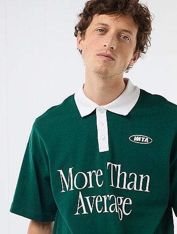 Polo estilo rugby de manga curta