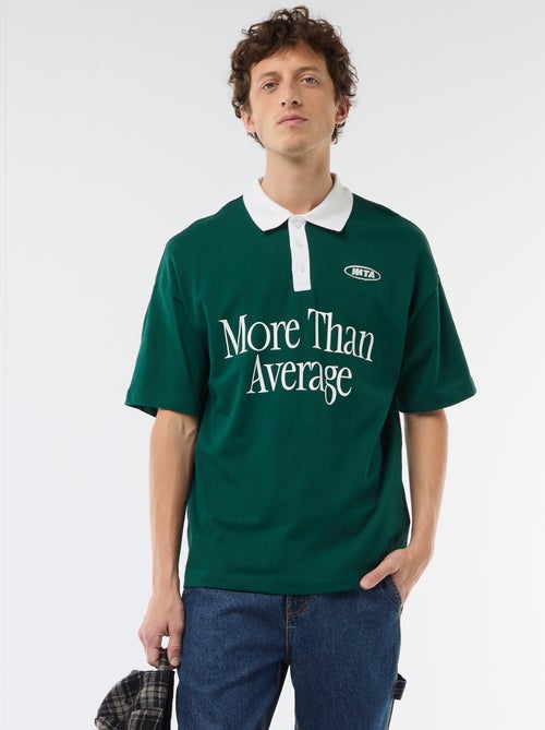 Polo estilo rugby de manga curta - Kiabi