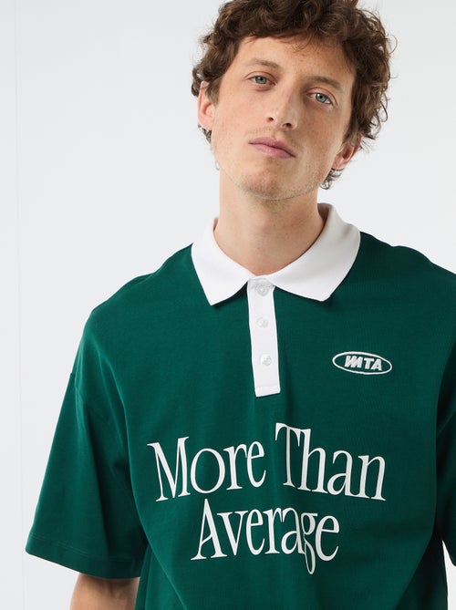 Polo estilo rugby de manga curta - Kiabi