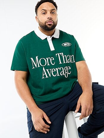 Polo estilo rugby de manga curta