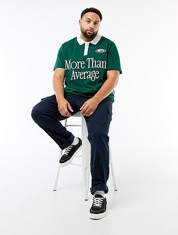 Polo estilo rugby de manga curta