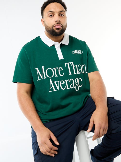 Polo estilo rugby de manga curta - Kiabi