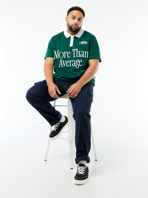 Polo estilo rugby de manga curta - Kiabi