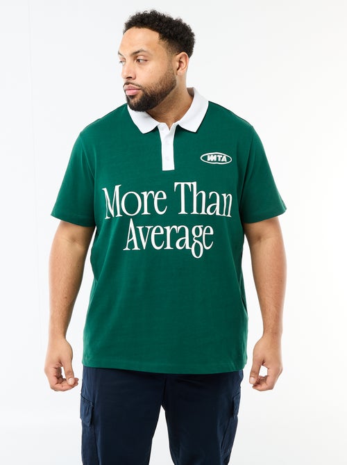 Polo estilo rugby de manga curta - Kiabi