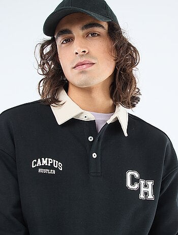 Polo estilo râguebi de mangas compridas