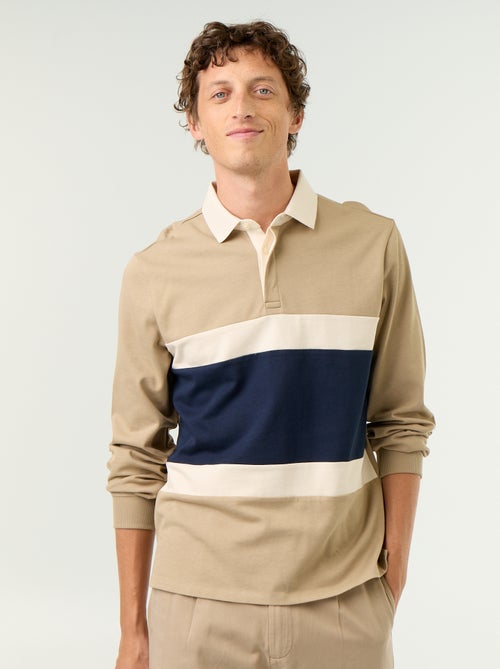 Polo estilo rugby mangas compridas - Kiabi