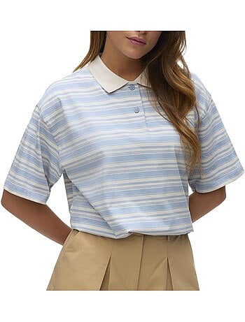 Polo vero moda awmaren de mulher castanho/branco