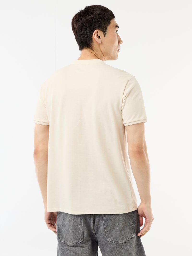 Polo gola mandarim Branco - Kiabi