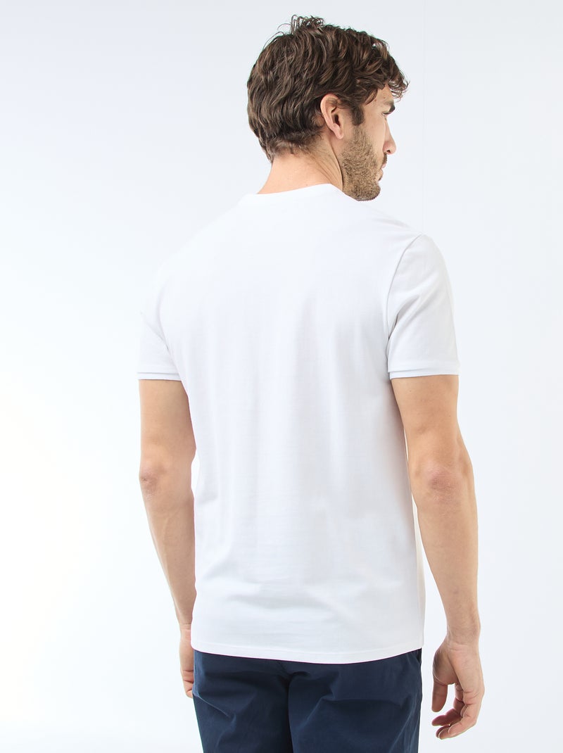 Polo gola mandarim Branco - Kiabi