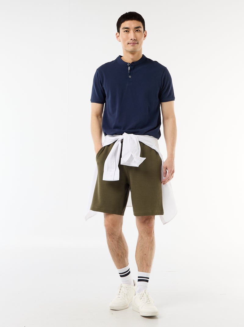 Polo gola mandarim Preto - Kiabi