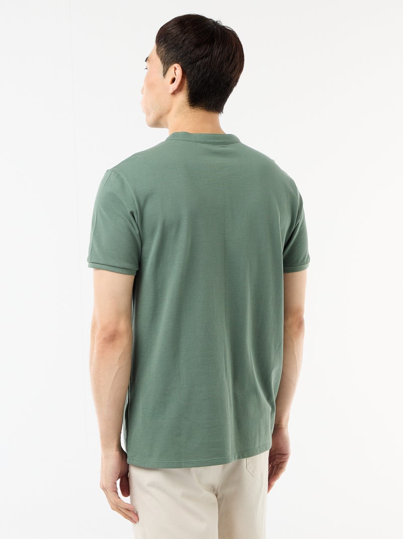 Polo gola mandarim Verde - Kiabi