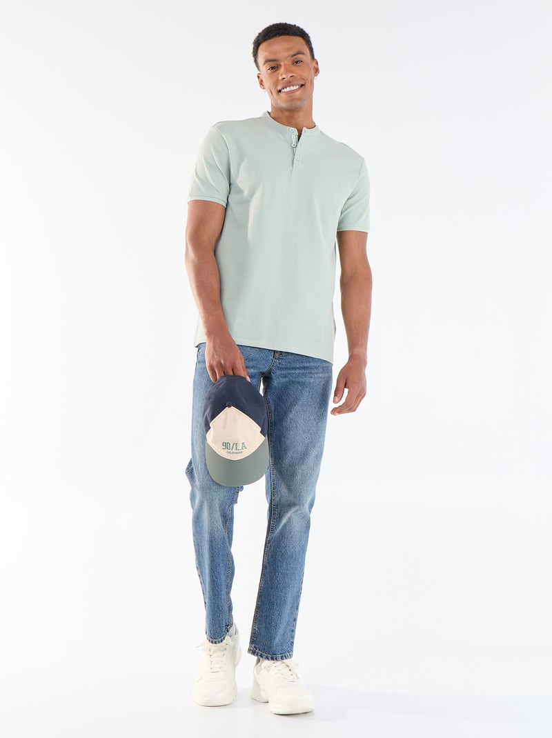 Polo gola mandarim Verde - Kiabi
