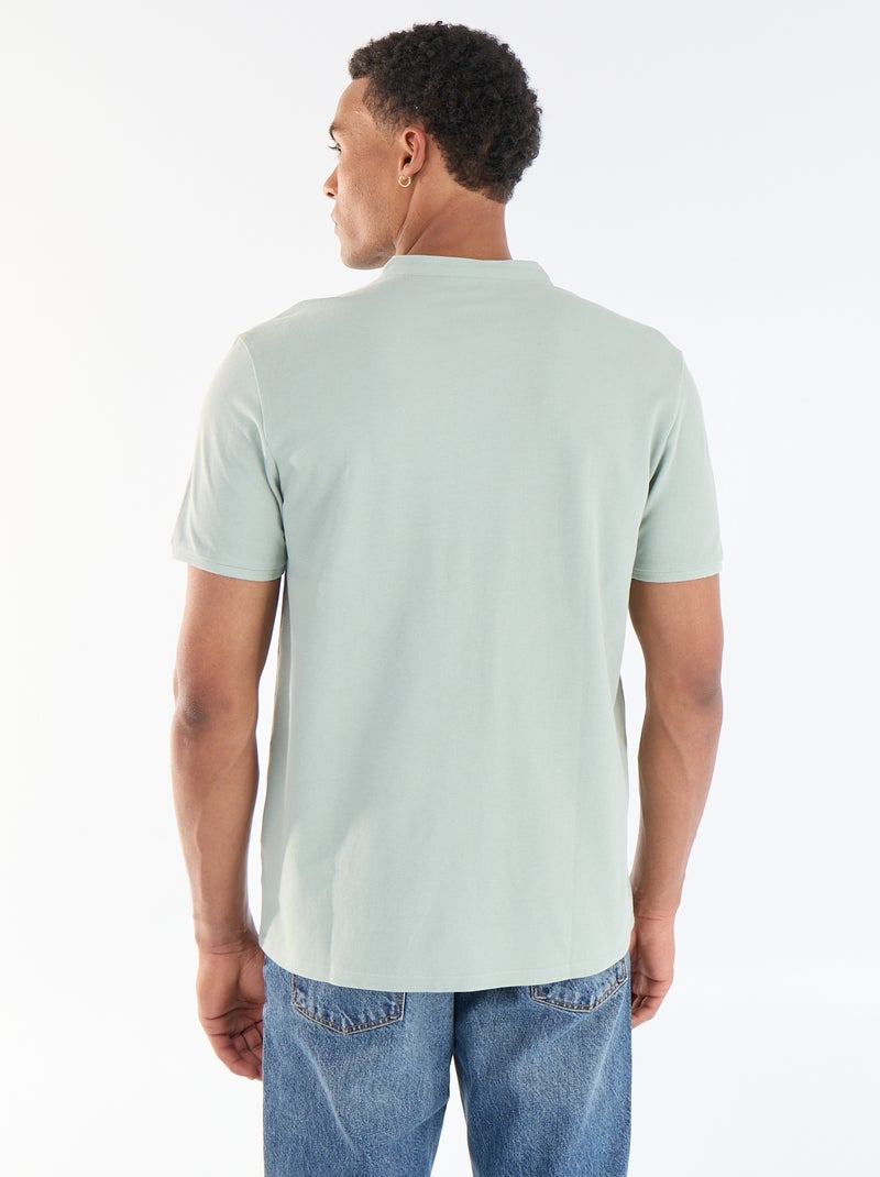 Polo gola mandarim Verde - Kiabi
