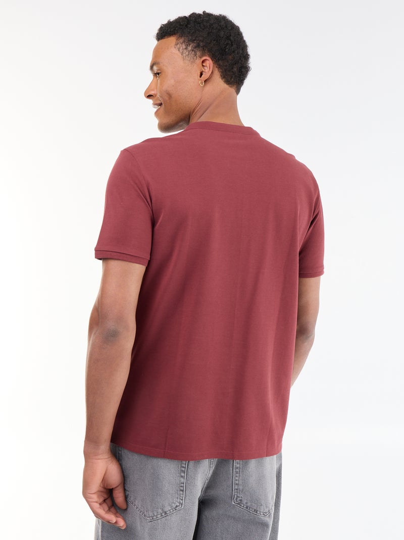 Polo gola mandarim Vermelho - Kiabi