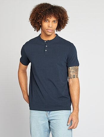 Polo justo com gola mao