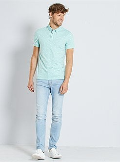 Polo justo com micro motivo - Kiabi