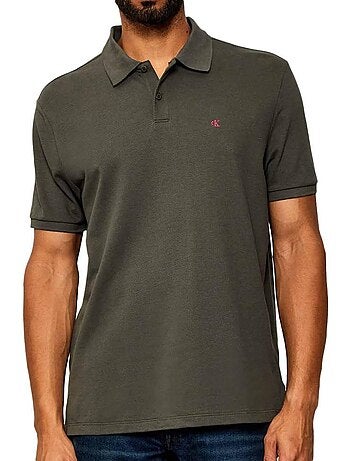 Polo branco calvin klein jeans monogram piqué para homem