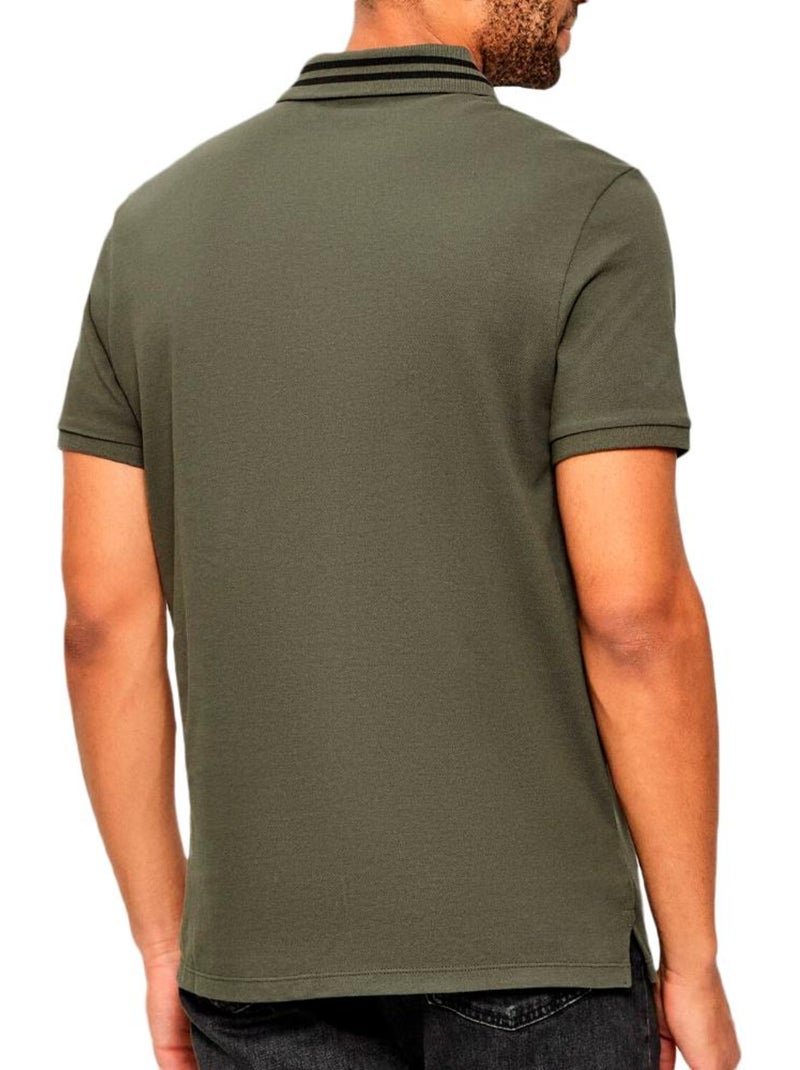 Polo Kaki Piqué Calvin Klein Jeans para Homem Verde cáqui claro - Kiabi