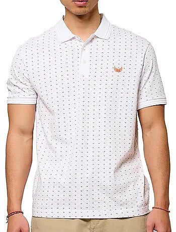 Polo kaporal boscie para homem branco/laranja