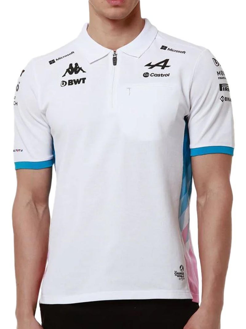 Polo kappa adram para homem branco/turquesa Branco - Kiabi