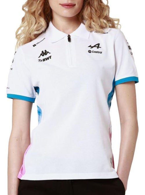 Polo Kappa Adrew para Mulher Branco/Turquesa - Kiabi Polo Kappa Adrew para Mulher Branco/Turquesa - Kiabi