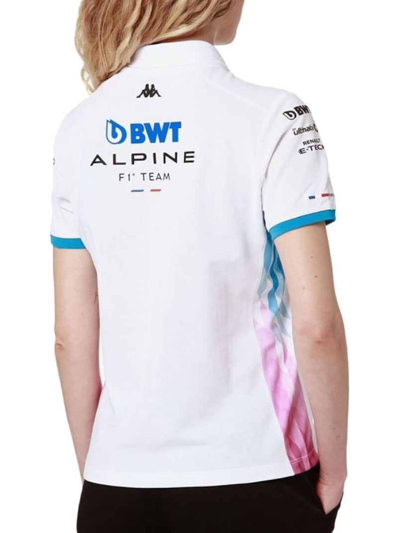 Polo Kappa Adrew para Mulher Branco/Turquesa Branco - Kiabi