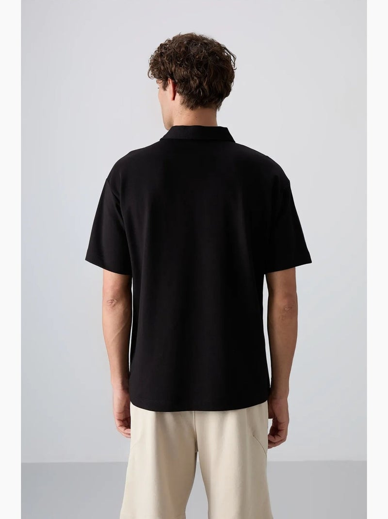 Polo largo tommy Preto - Kiabi