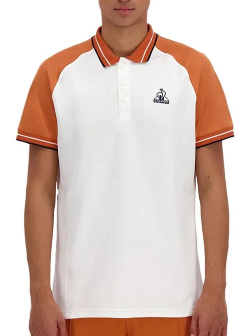 Polo Le Coq Sportif Heritage N°2 para Homem Branco/Laranja - Kiabi Polo Le Coq Sportif Heritage N°2 para Homem Branco/Laranja - Kiabi