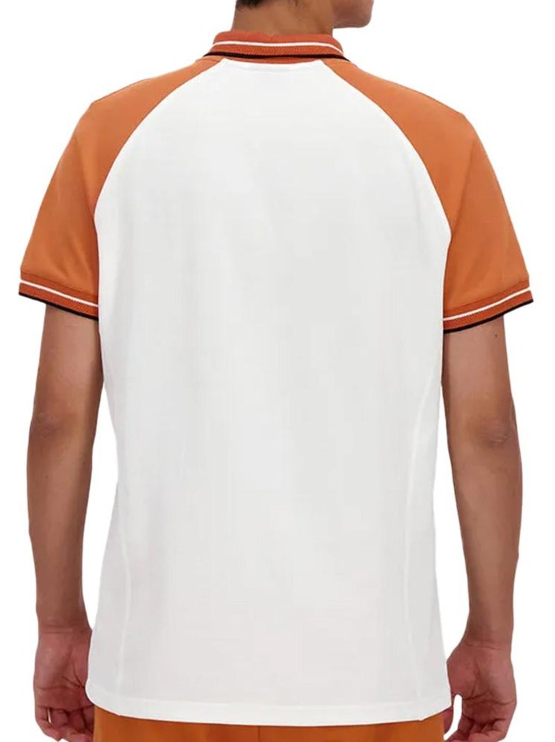 Polo Le Coq Sportif Heritage N°2 para Homem Branco/Laranja Laranja - Kiabi