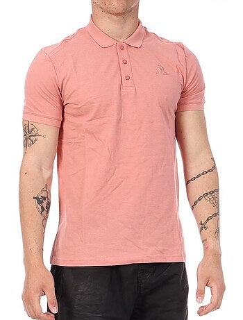 Polo Le Coq Sportif Rosette Rosa para Homem