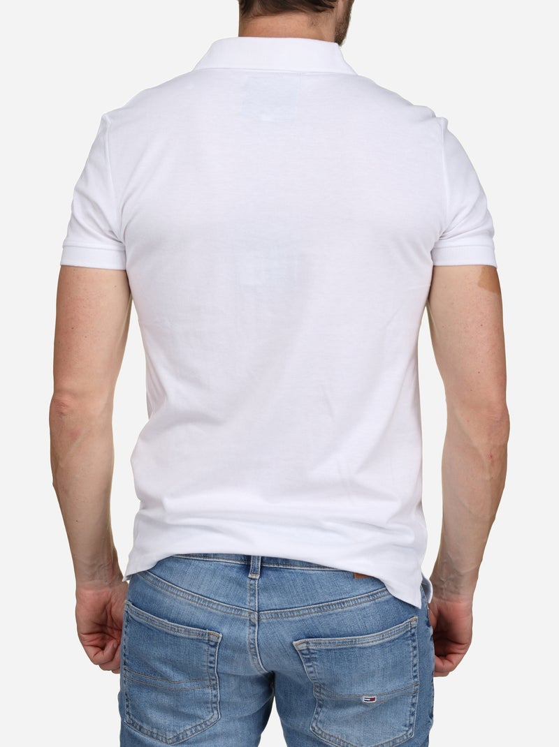 Polo liso - Bill Tornade Branco - Kiabi