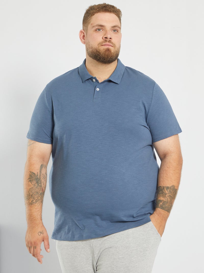 Polo liso AZUL - Kiabi