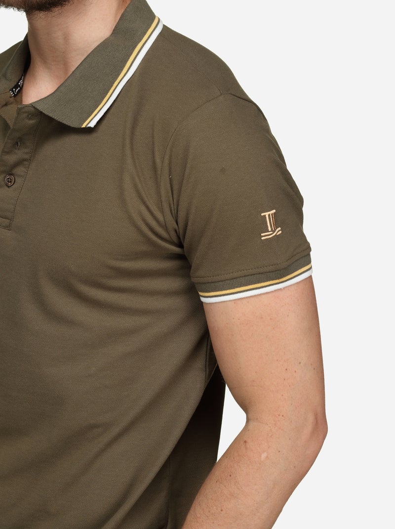 Polo liso com debrum - Torrente Cáqui - Kiabi