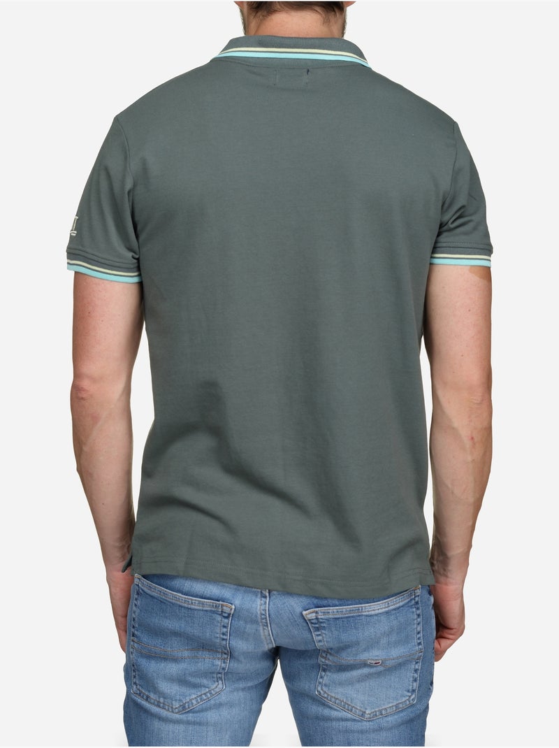 Polo liso com debrum - Torrente Turquesa - Kiabi