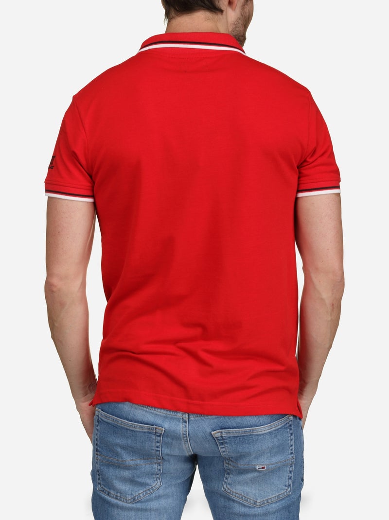 Polo liso com debrum - Torrente Vermelho - Kiabi