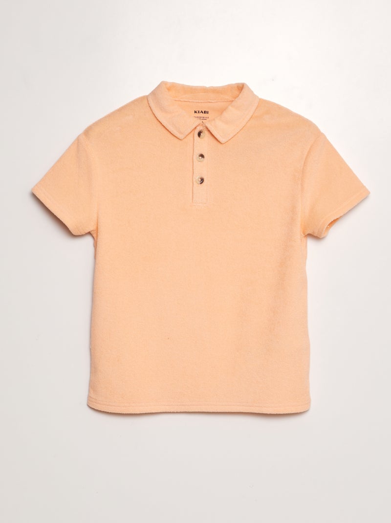 Polo liso em felpa LARANJA - Kiabi
