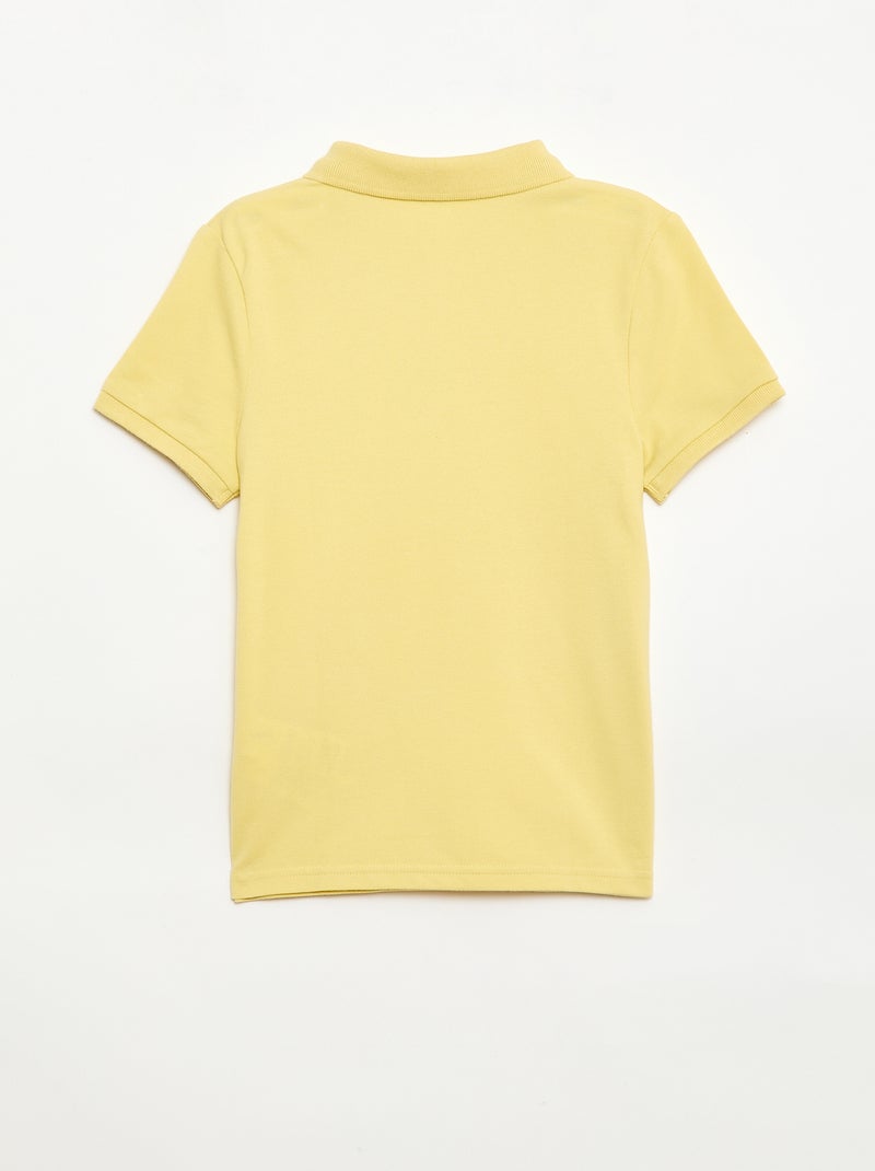 Polo liso em malha piqué Amarelo - Kiabi