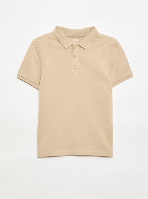 Polo liso em malha piqué - Kiabi