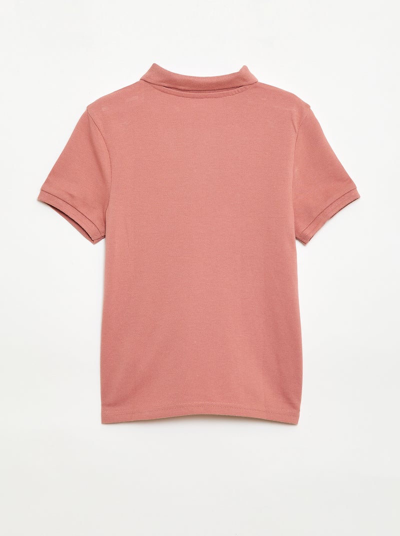 Polo liso em malha piqué Rosa velho - Kiabi
