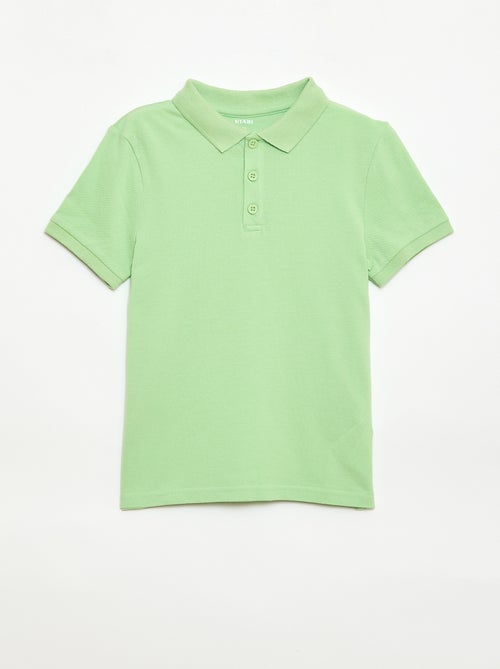 Polo liso em malha piqué - Kiabi