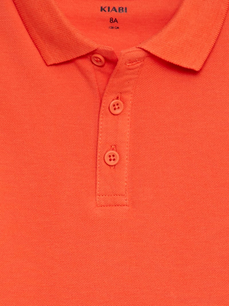 Polo liso em malha piqué VERMELHO - Kiabi