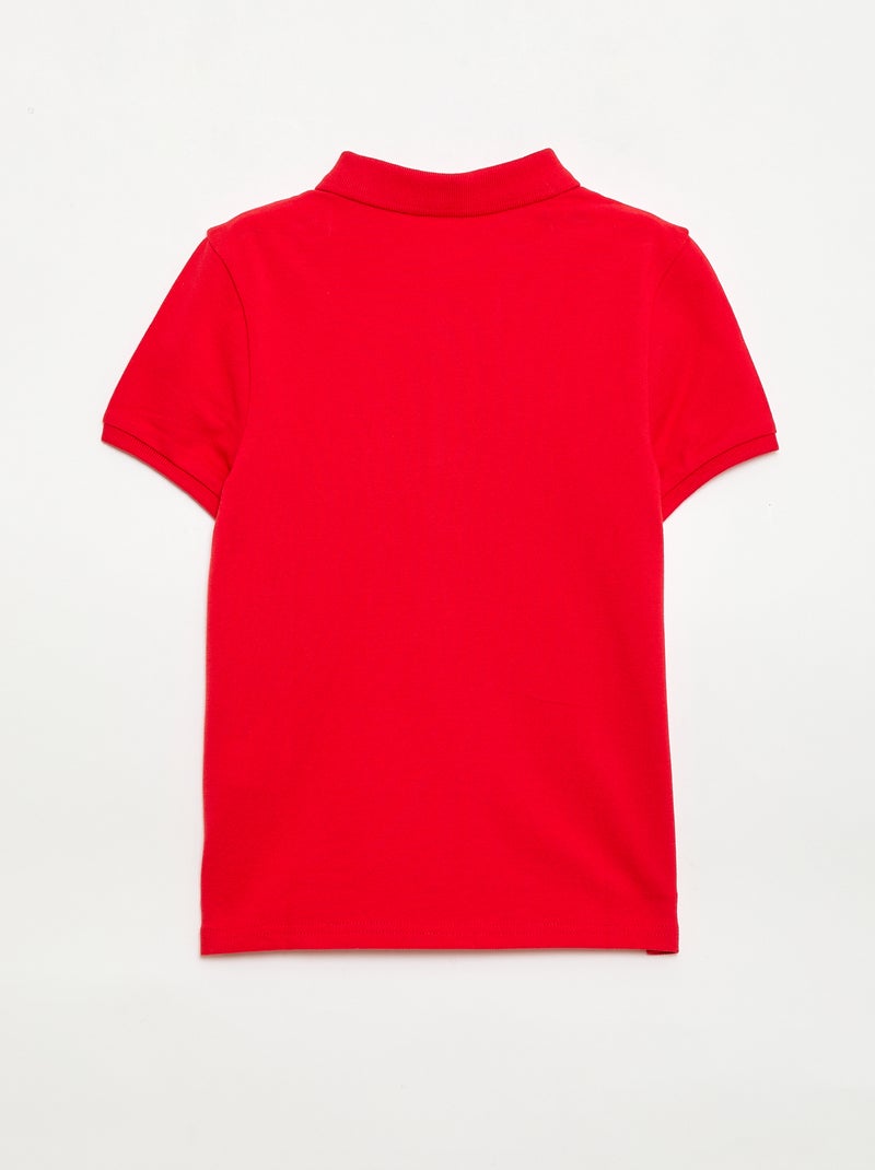 Polo liso em malha piqué Vermelho - Kiabi