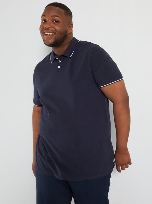 Polo liso em piqué de algodão - Kiabi