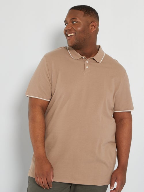 Polo liso em piqué de algodão - Kiabi