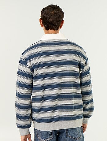 Polo liso estilo rugby de manga comprida