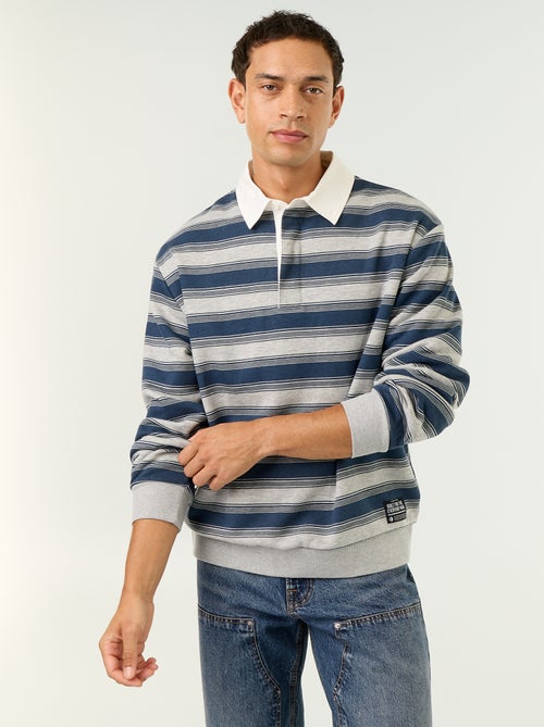 Polo liso estilo rugby de manga comprida - Kiabi