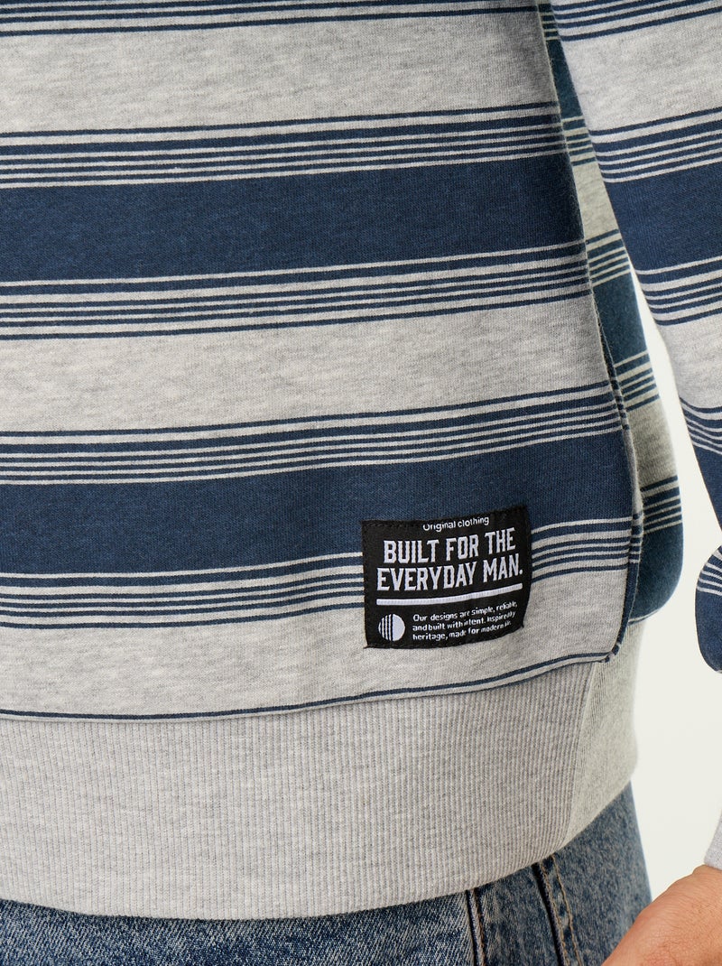 Polo liso estilo rugby de manga comprida Azul - Kiabi