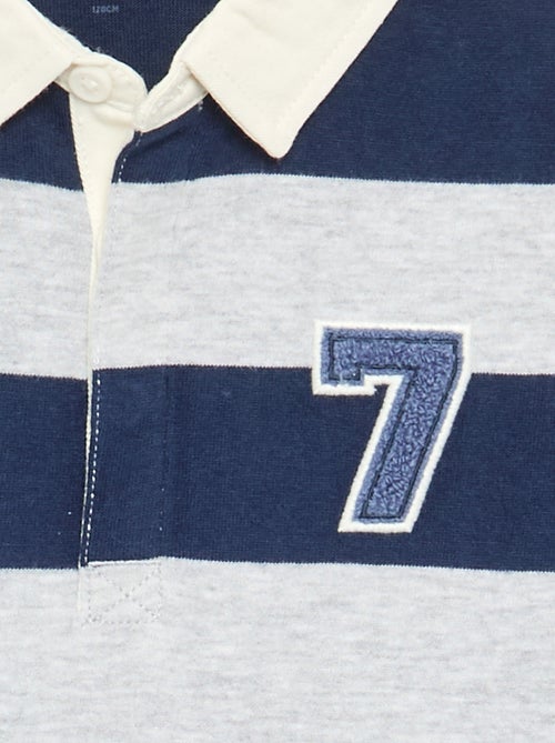 Polo listrado com gola contrastante - Kiabi